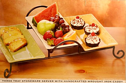 Sorrento Three Tray Tiered Server in Caddy